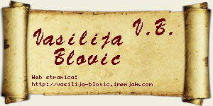 Vasilija Blović vizit kartica
